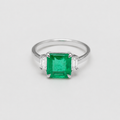 2 Ct. Three Stone Emerald Cut Statement Ring