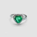 2 Ct. Heart Shaped Emerald Cut Tone Halo Ring