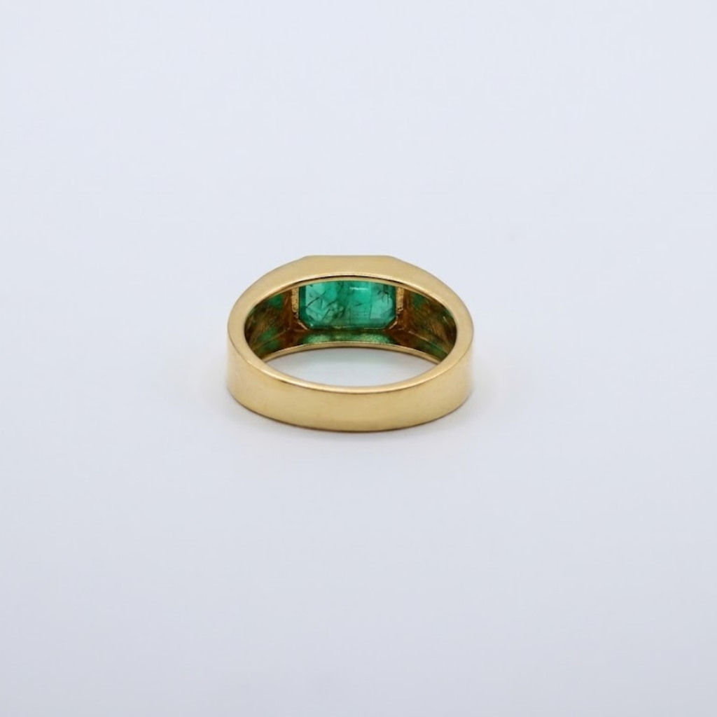 4 Ct. Gemstone Bezel Emerald Cut Solitaire Ring for Men