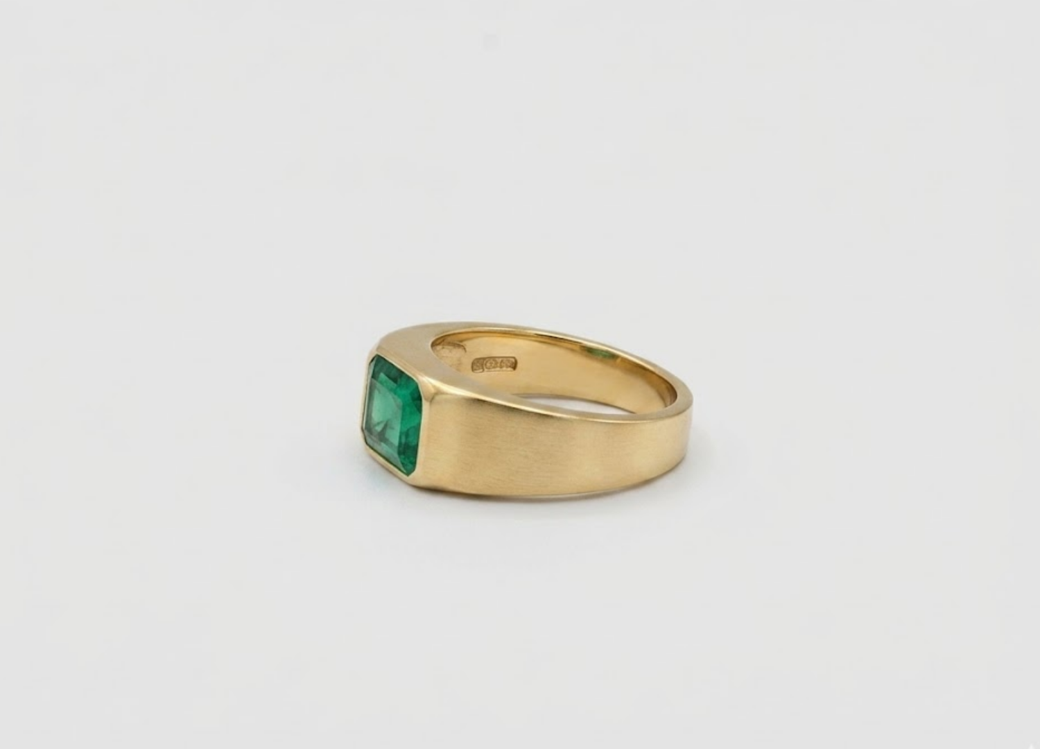 4 Ct. Gemstone Bezel Emerald Cut Solitaire Ring for Men