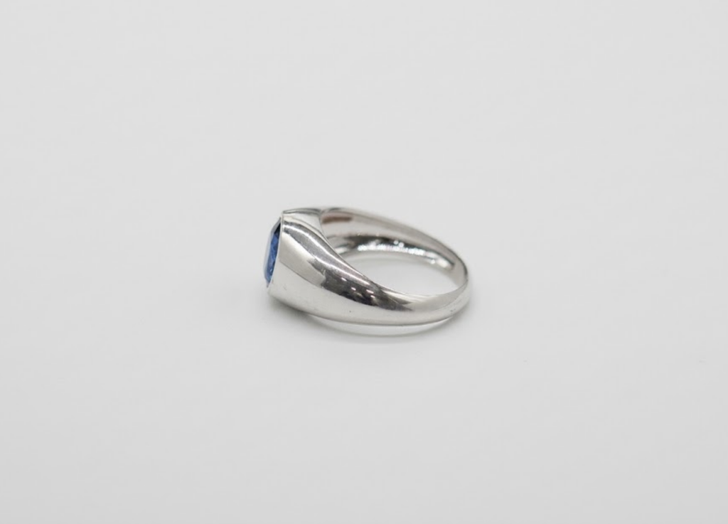 2 Ct. Oval Blue Sapphire Solitaire Men Ring