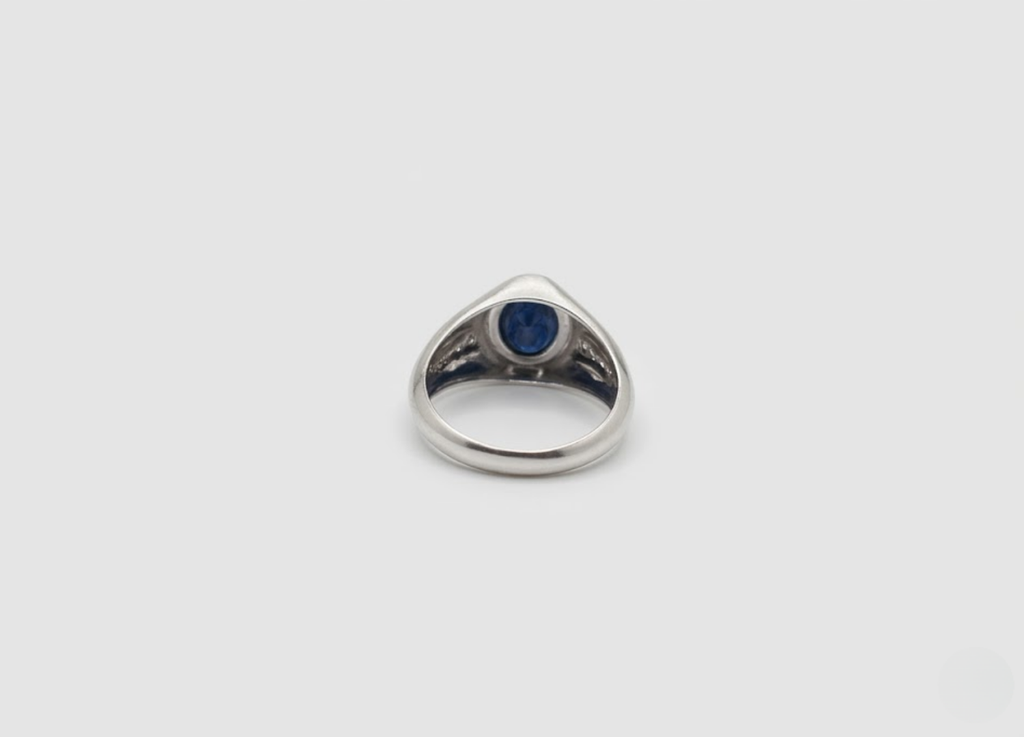 2 Ct. Oval Blue Sapphire Solitaire Men Ring