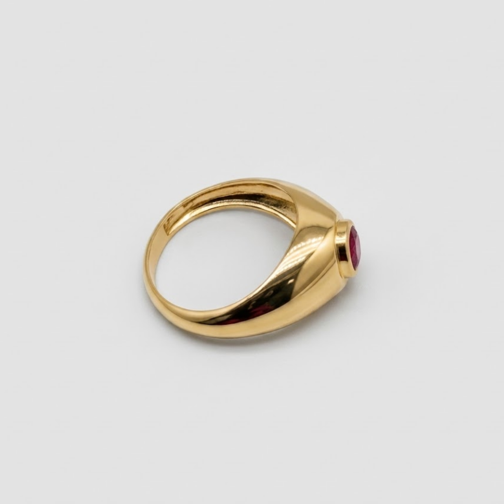 1 Ct. Round-Cut Ruby Solitaire Ring for Men
