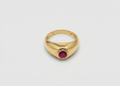 1 Ct. Round-Cut Ruby Solitaire Ring for Men