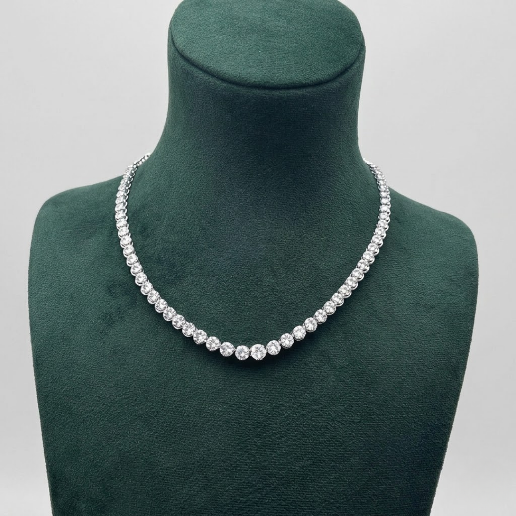 Natural Diamond Tennis Necklace for Women | Luxury Diamond Necklace | Fine Diamond Jewelry