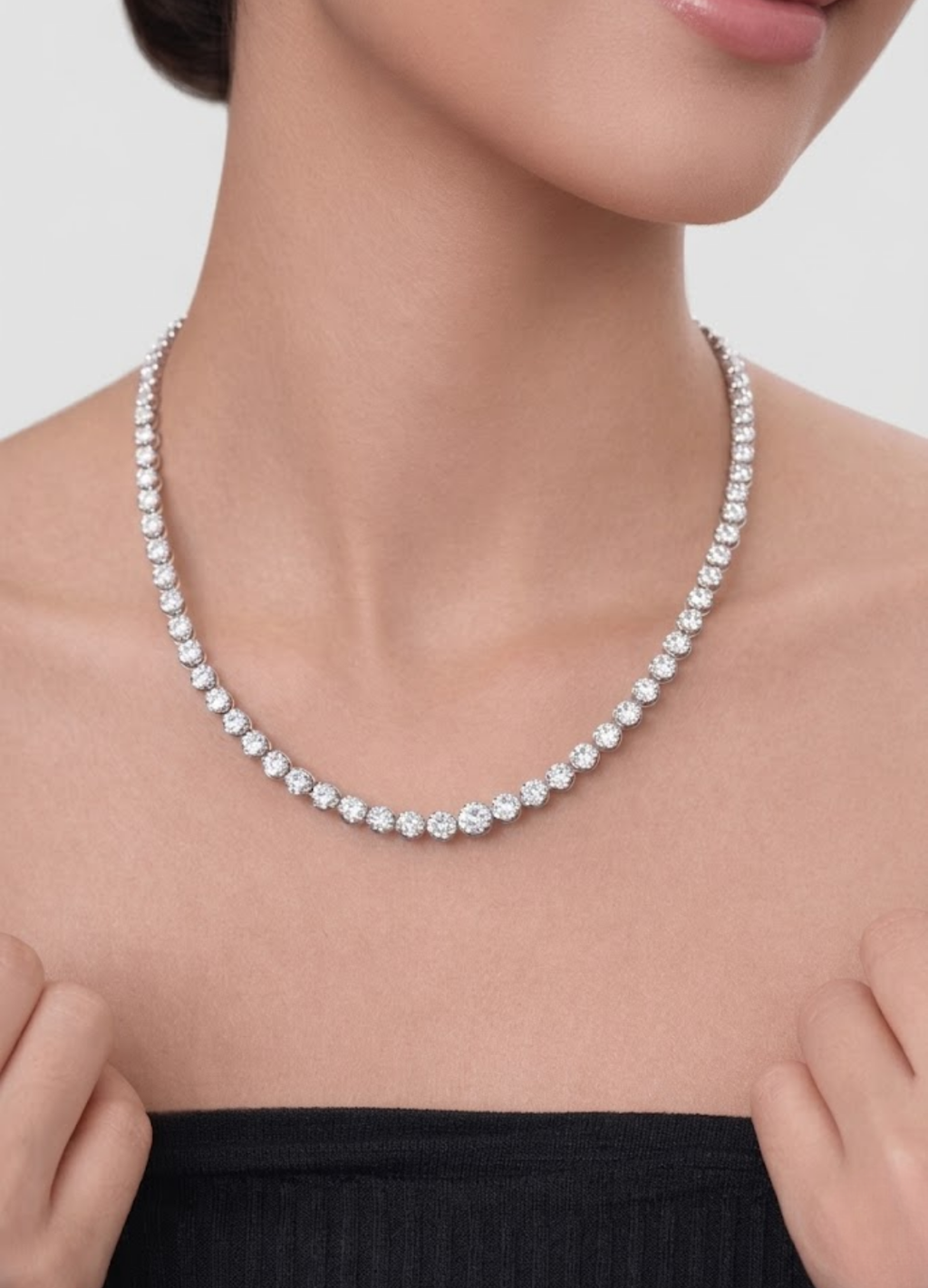 Natural Diamond Tennis Necklace for Women | Luxury Diamond Necklace | Fine Diamond Jewelry