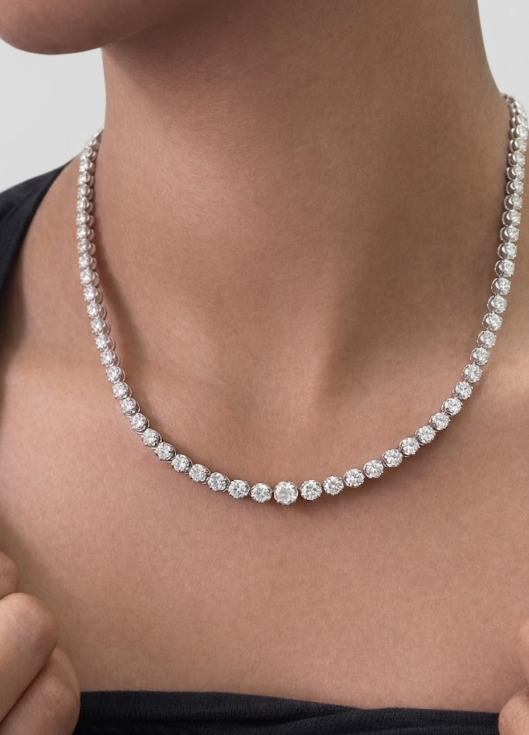 Natural Diamond Tennis Necklace for Women | Luxury Diamond Necklace | Fine Diamond Jewelry