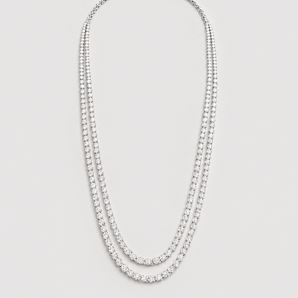 16 Ct. Double Layer Lab Grown Diamond Necklace (EF/VVS-VS)