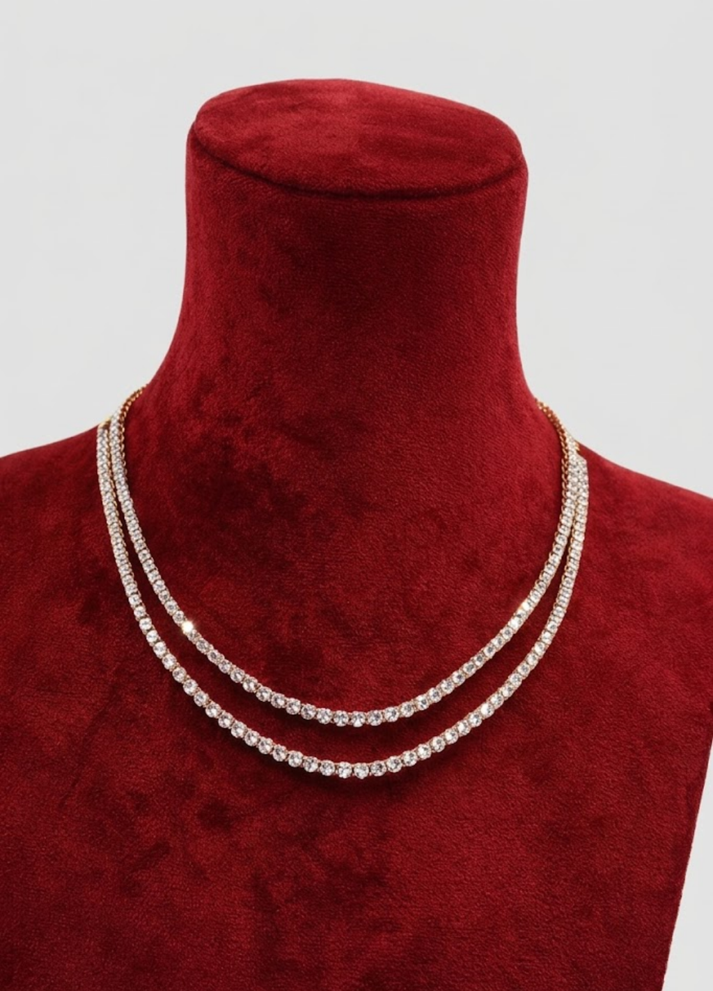 16 Ct. (VS-EF) Double Layer Lab Grown Diamond Necklace for Women