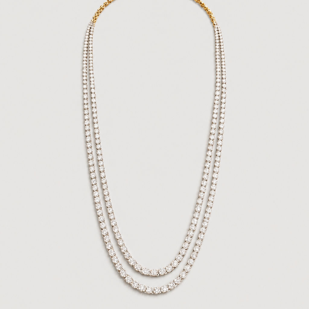 16 Ct. Double Layer Lab Grown Diamond Necklace (EF/VVS-VS)