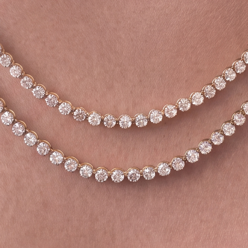 16 Ct. Double Layer Lab Grown Diamond Necklace (EF/VVS-VS)