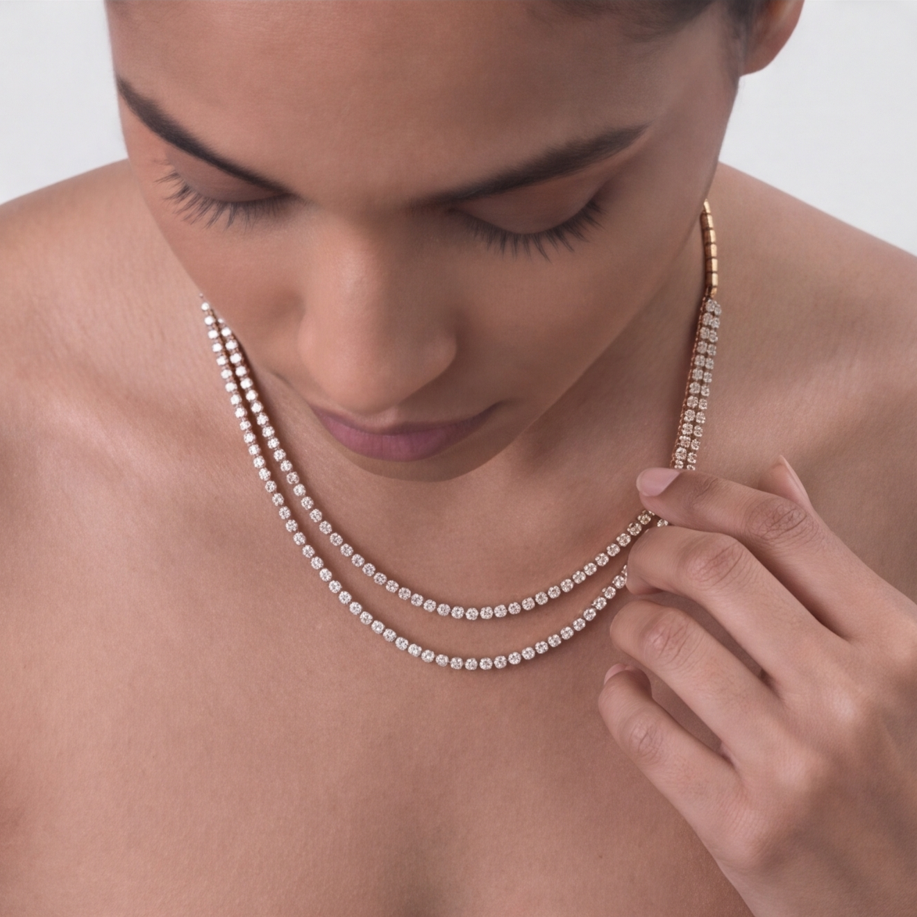 16 Ct. Double Layer Lab Grown Diamond Necklace (VS-EF)