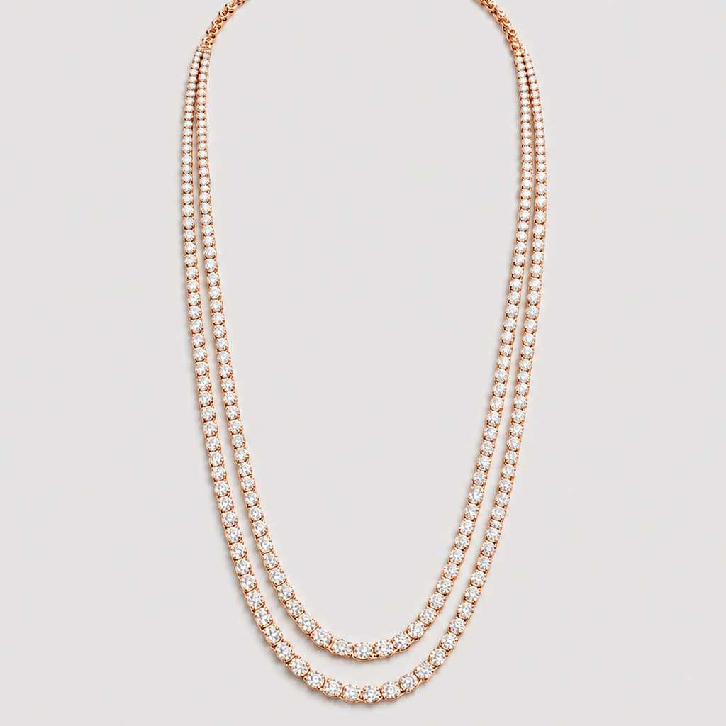 16 Ct. Double Layer Lab Grown Diamond Necklace (EF/VVS-VS)