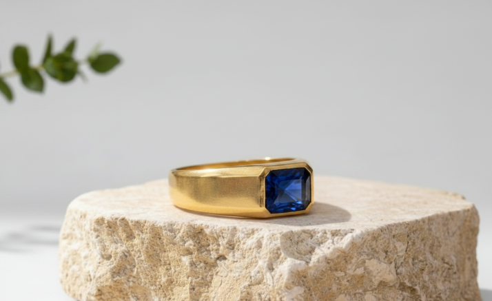 1.5 Men's Blue Sapphire Ring