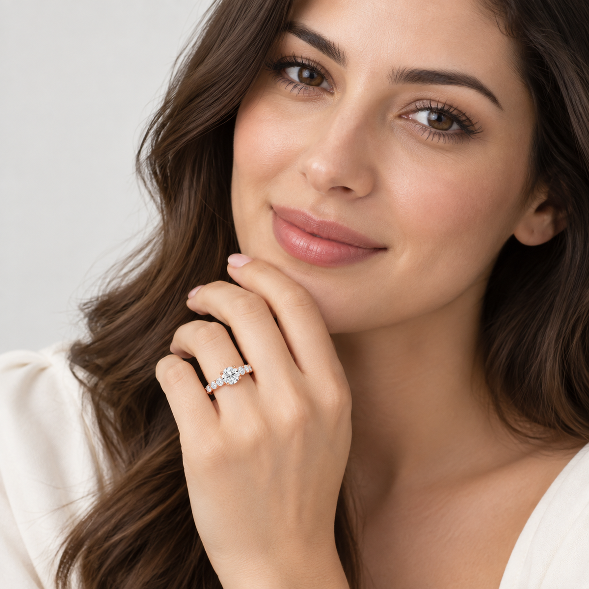 2.40 Ct. Lab-Grown Diamond Ring Solitaire with Accents (VS-EF)