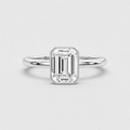 3 Ct. Lab-Grown Diamond Emerald Cut Bezel Solitaire Ring (EF-VS)
