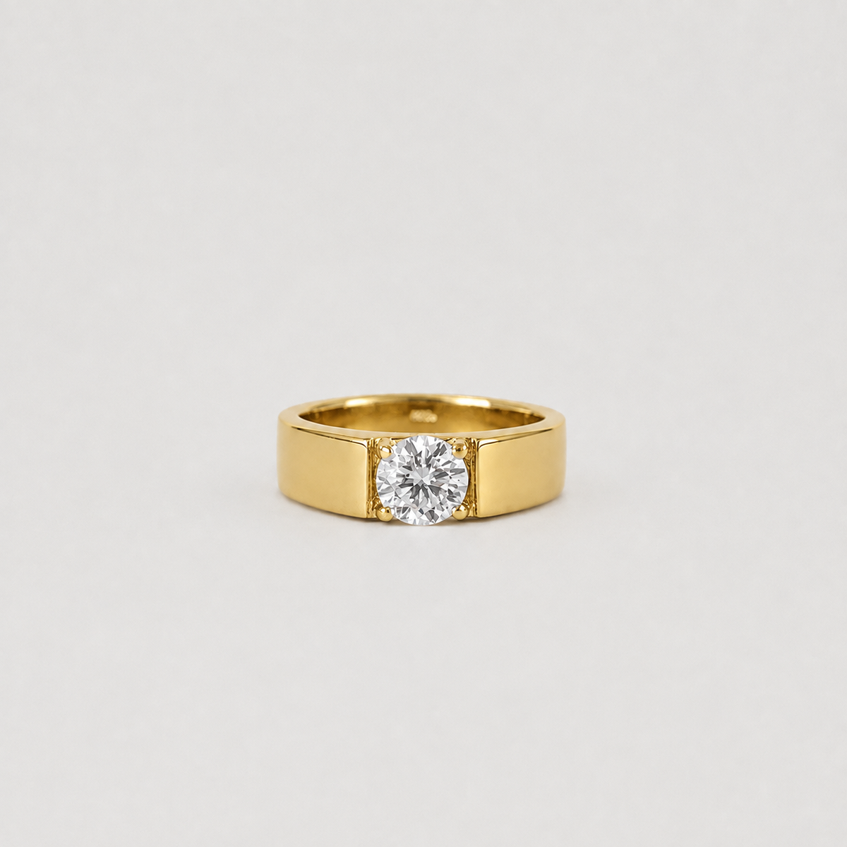 1.5 Ct. Lab Grown Diamond Round Cut Solitaire Men Ring (VS-EF)