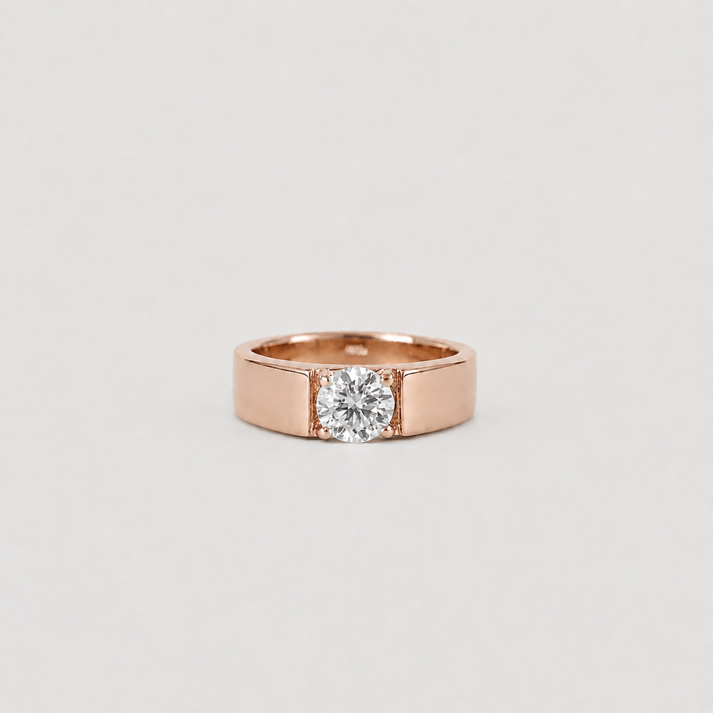 1.5 Ct. Lab Grown Diamond Round Cut Solitaire Men Ring (VS-EF)