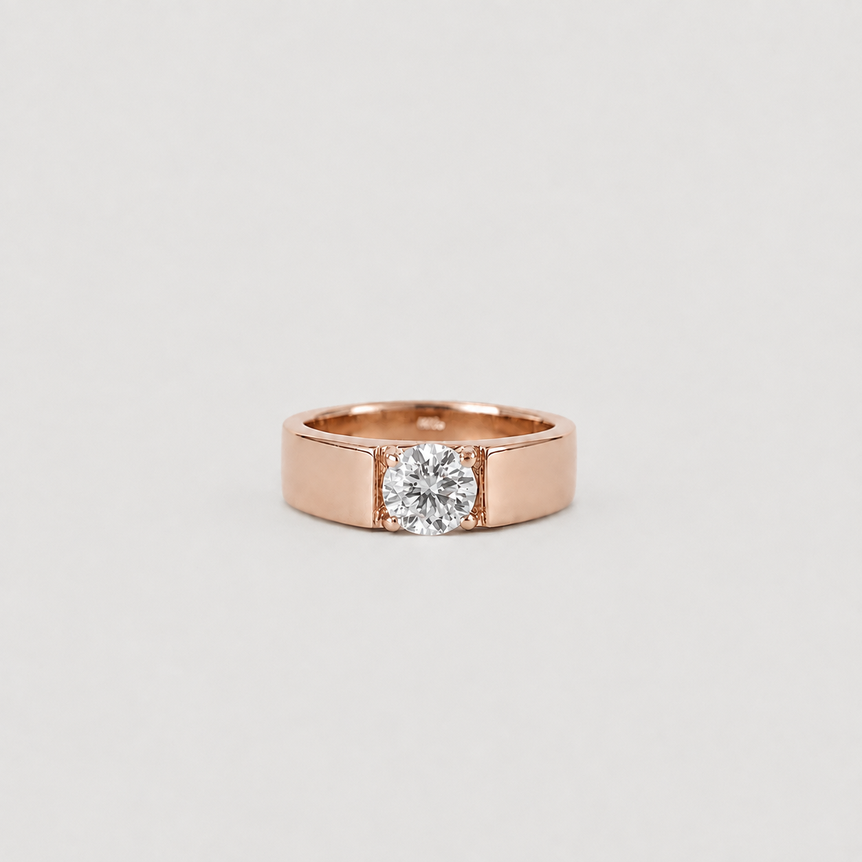 1.5 Ct. Lab Grown Diamond Round Cut Solitaire Men Ring (VS-EF)