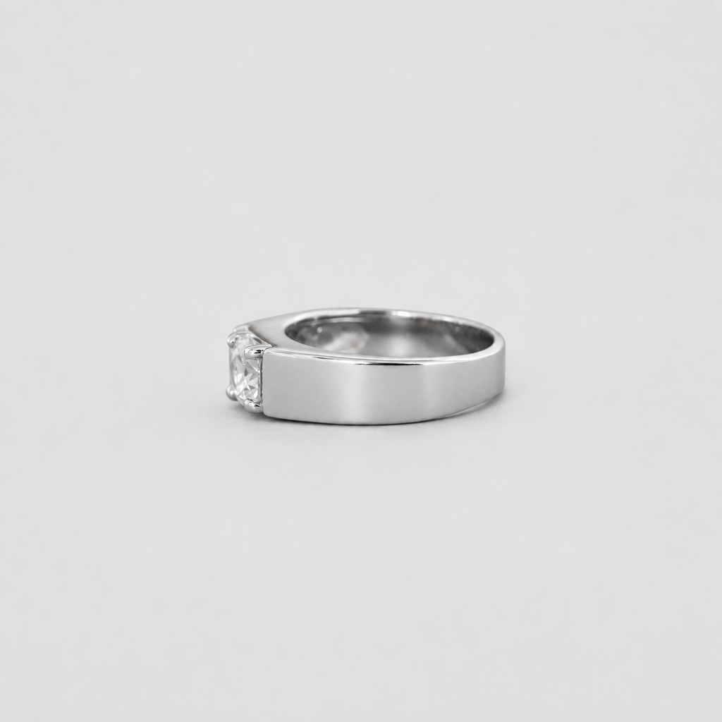 1.5 Ct. Lab Grown Diamond Round Cut Solitaire Men Ring (VS-EF)
