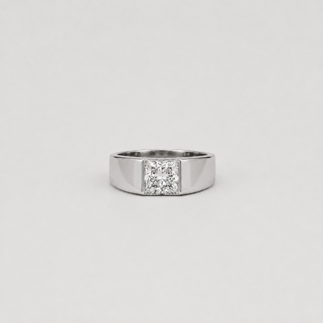 1.5 Ct. Lab-Grown Diamond Princess-Cut Solitaire Men Ring (VS-EF)