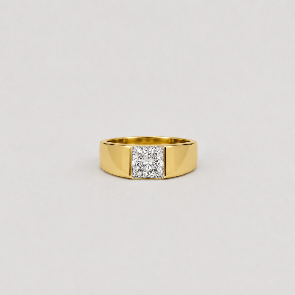 1.5 Ct. Lab-Grown Diamond Princess-Cut Solitaire Men Ring (VS-EF)