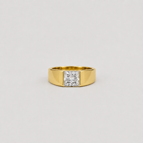 1.5 Ct. Lab-Grown Diamond Princess-Cut Solitaire Men Ring (VS-EF)