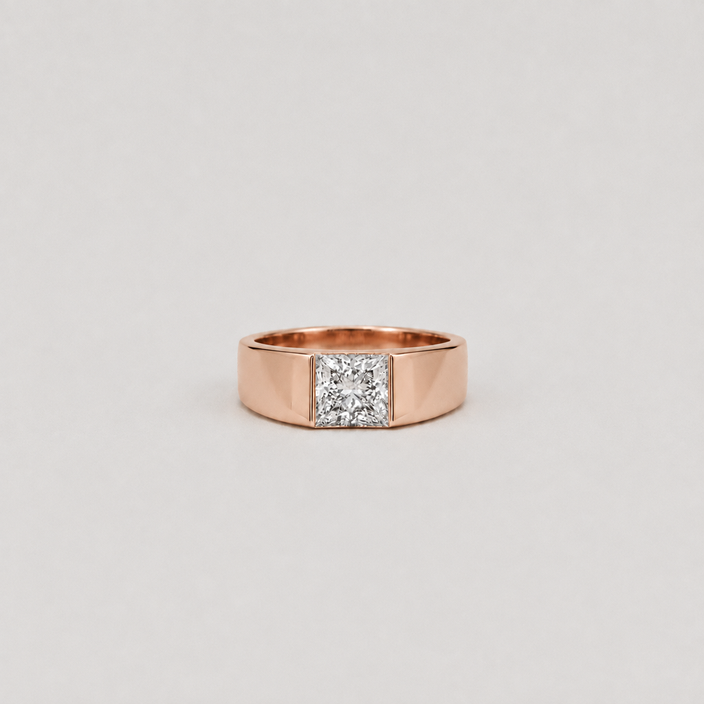 1.5 Ct. Lab-Grown Diamond Princess-Cut Solitaire Men Ring (VS-EF)