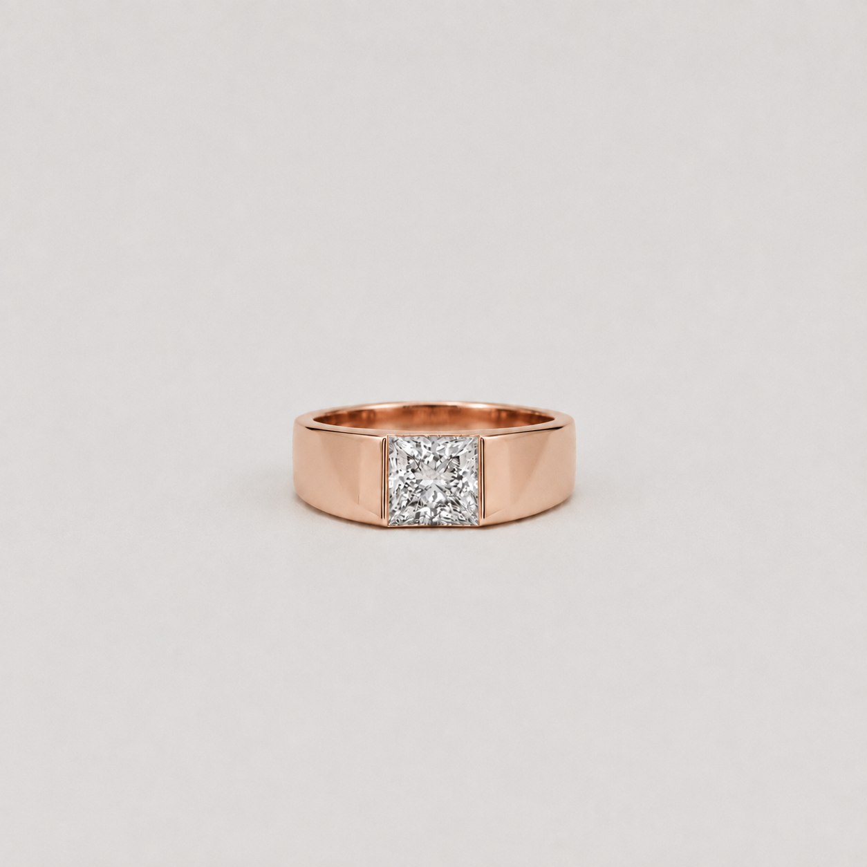 1.5 Ct. Lab-Grown Diamond Princess-Cut Solitaire Men Ring (VS-EF)