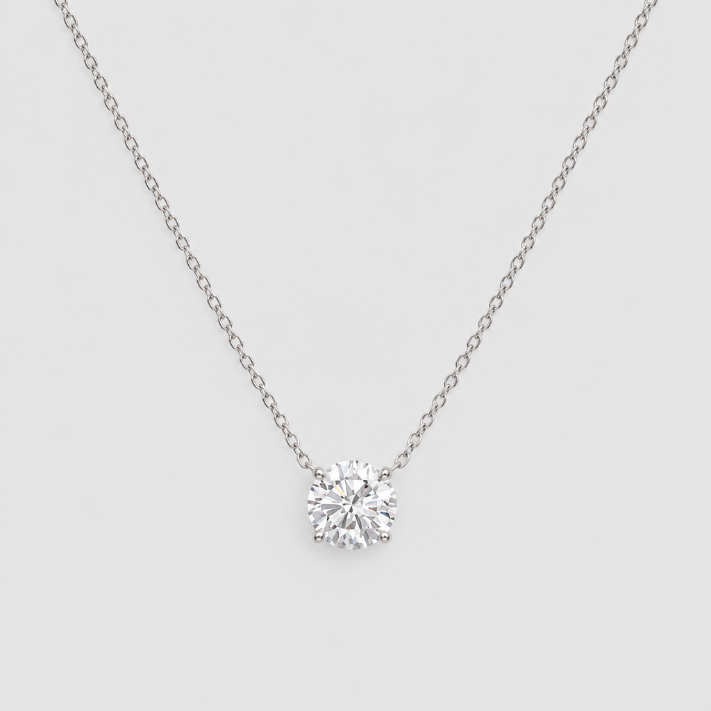 2 Ct. Lab Grown Diamond Round Cut Solitaire Pendant Necklace (VS-EF)