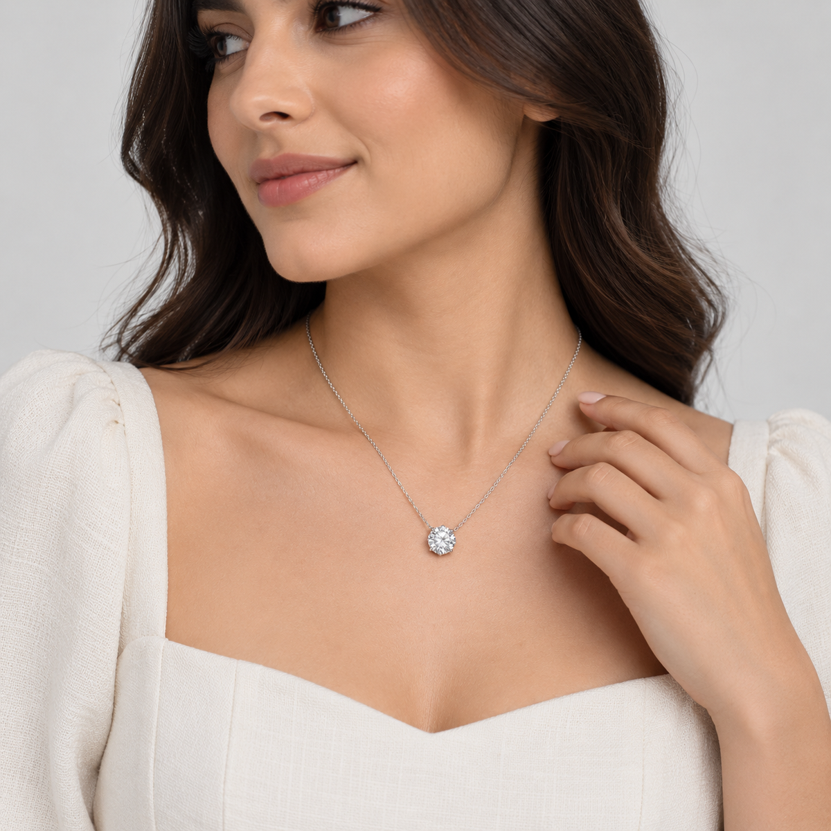 2 Ct. Lab Grown Diamond Round Cut Solitaire Pendant Necklace (VS-EF)
