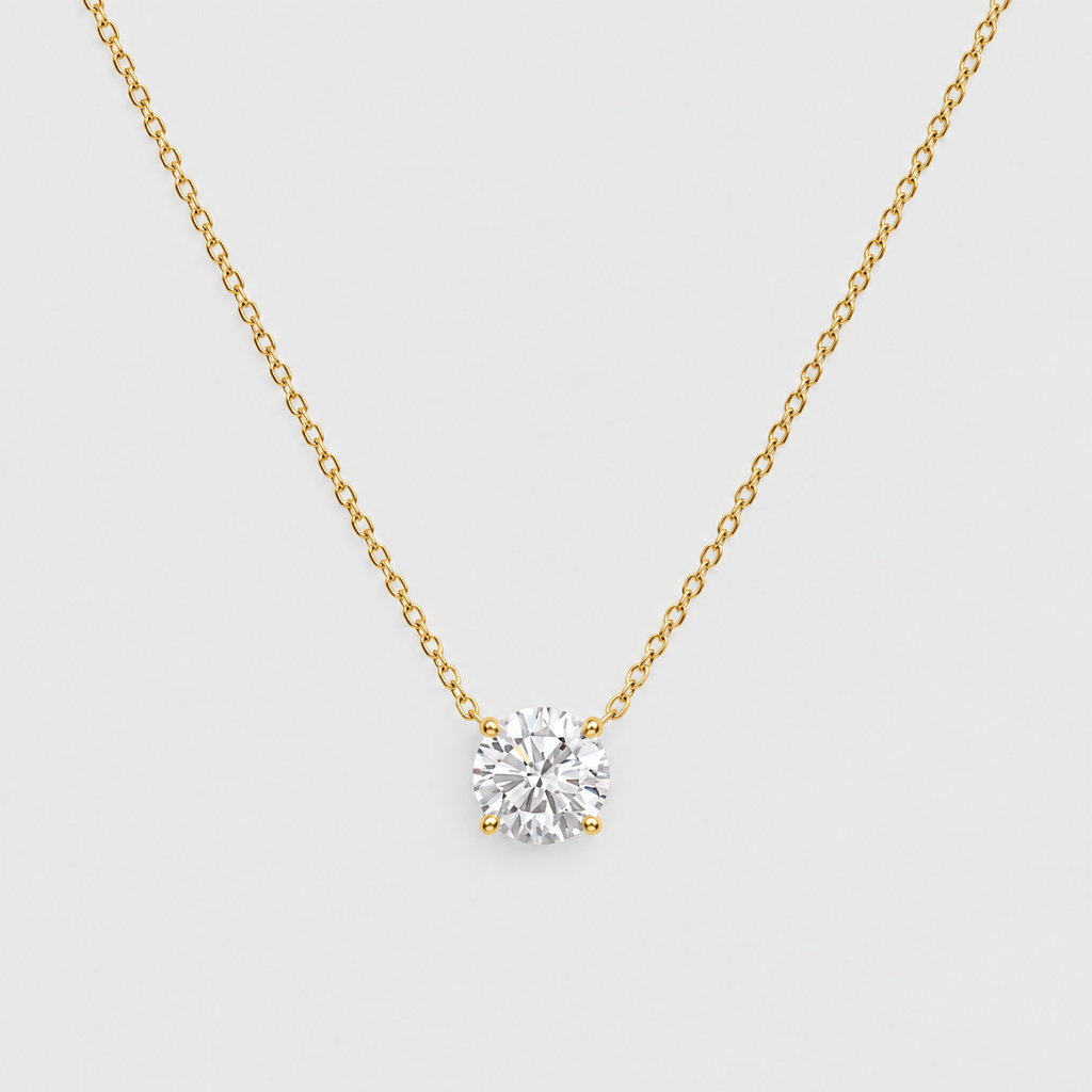 2 Ct. Lab Grown Diamond Round Cut Solitaire Pendant Necklace (VS-EF)