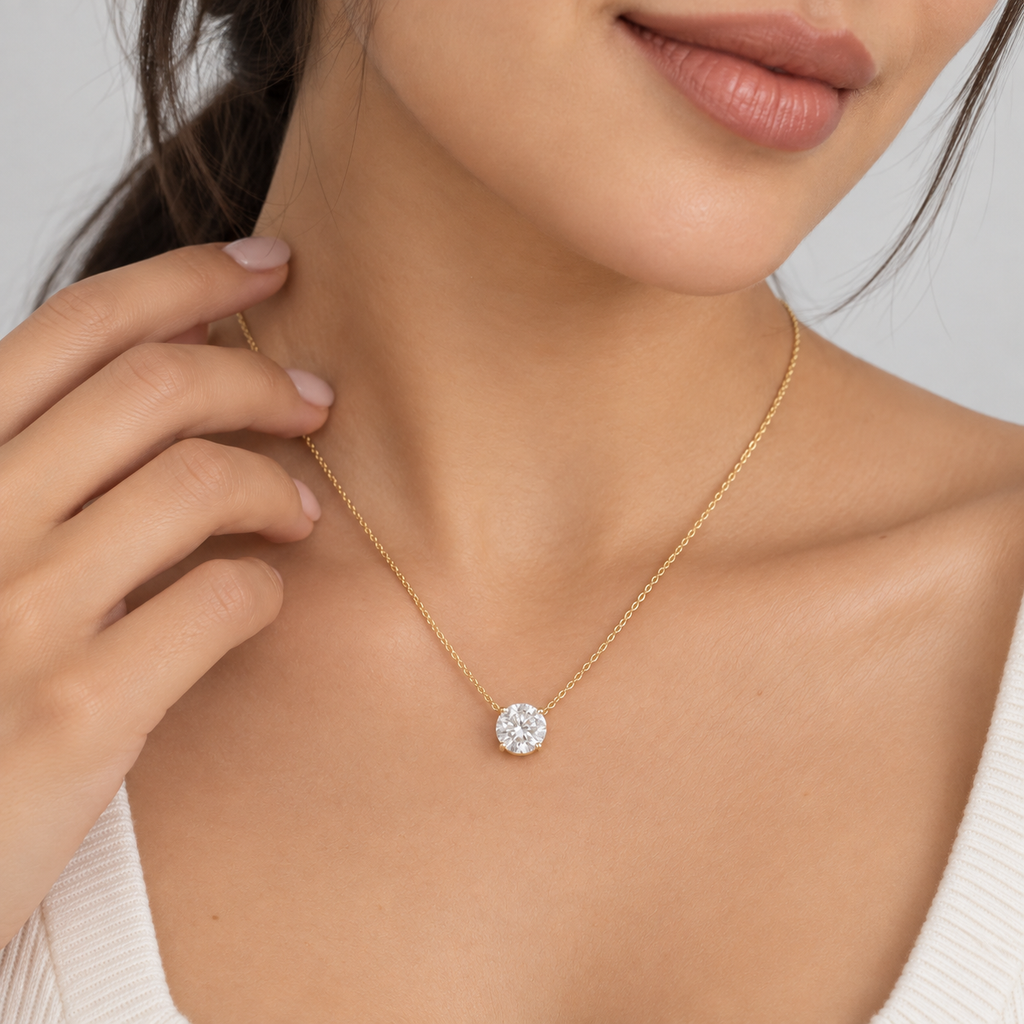 1.5 Ct. Lab Grown Diamond Solitaire Pendant Necklace (VS-EF)