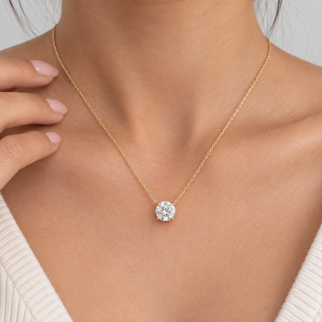 1.5 Ct. Lab Grown Diamond Solitaire Pendant Necklace (VS-EF)