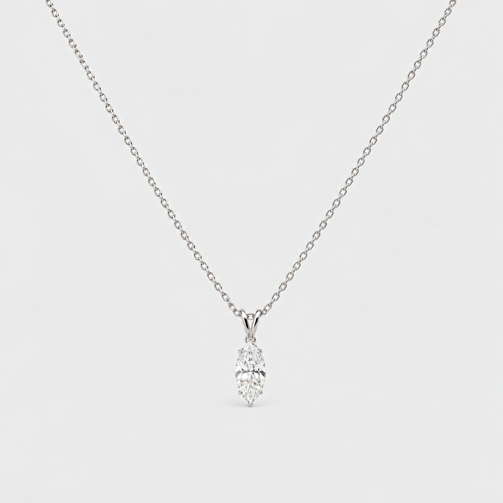 1.25 Ct. Lab Grown Diamond Marquise Solitaire Pendant Necklace (VS-EF)