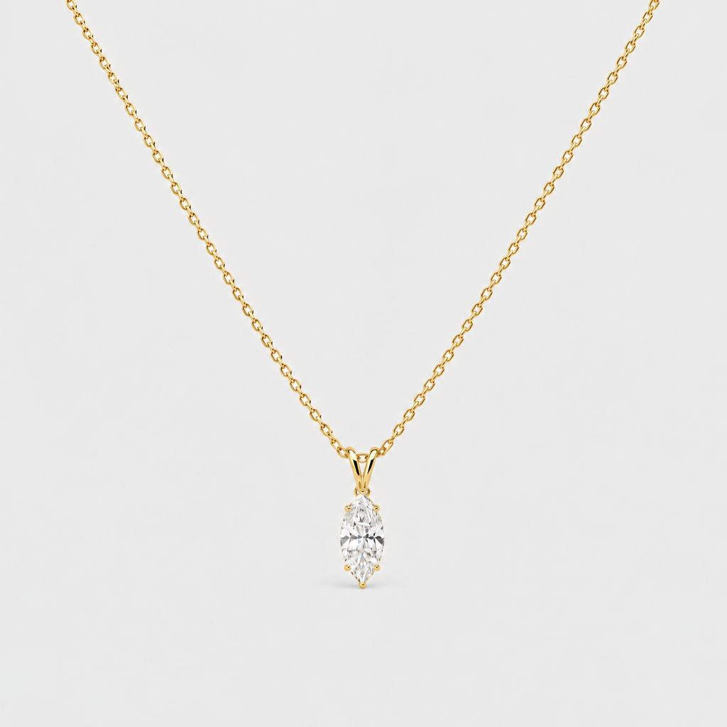 1.25 Ct. Lab Grown Diamond Marquise Solitaire Pendant Necklace (VS-EF)