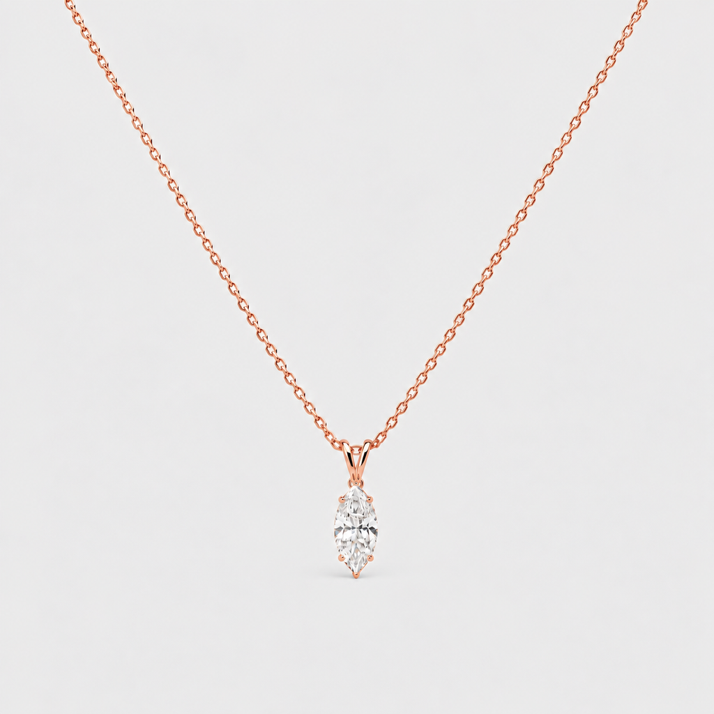 1.25 Ct. Lab Grown Diamond Marquise Solitaire Pendant Necklace (VS-EF)
