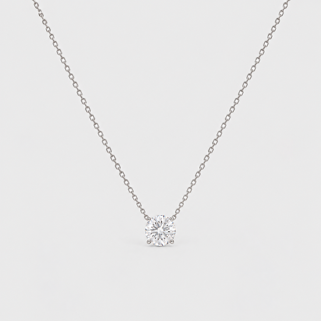 1.5 Ct. Lab Grown Diamond Round Cut Solitaire Pendant Necklace (VS-EF)