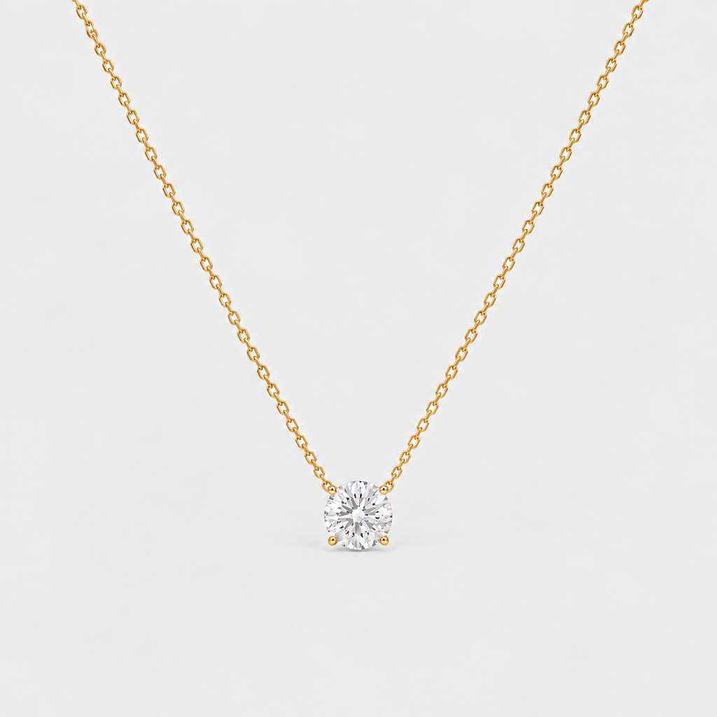 1.5 Ct. Lab Grown Diamond Round Cut Solitaire Pendant Necklace (VS-EF)