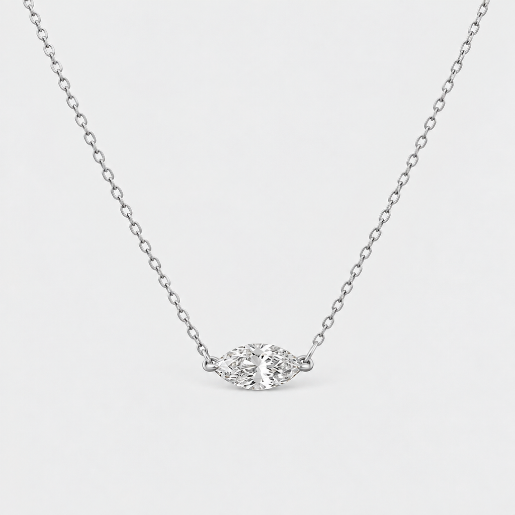 1.25 Ct. Lab Grown Diamond Marquise Solitaire Pendant Necklace (VS-EF)