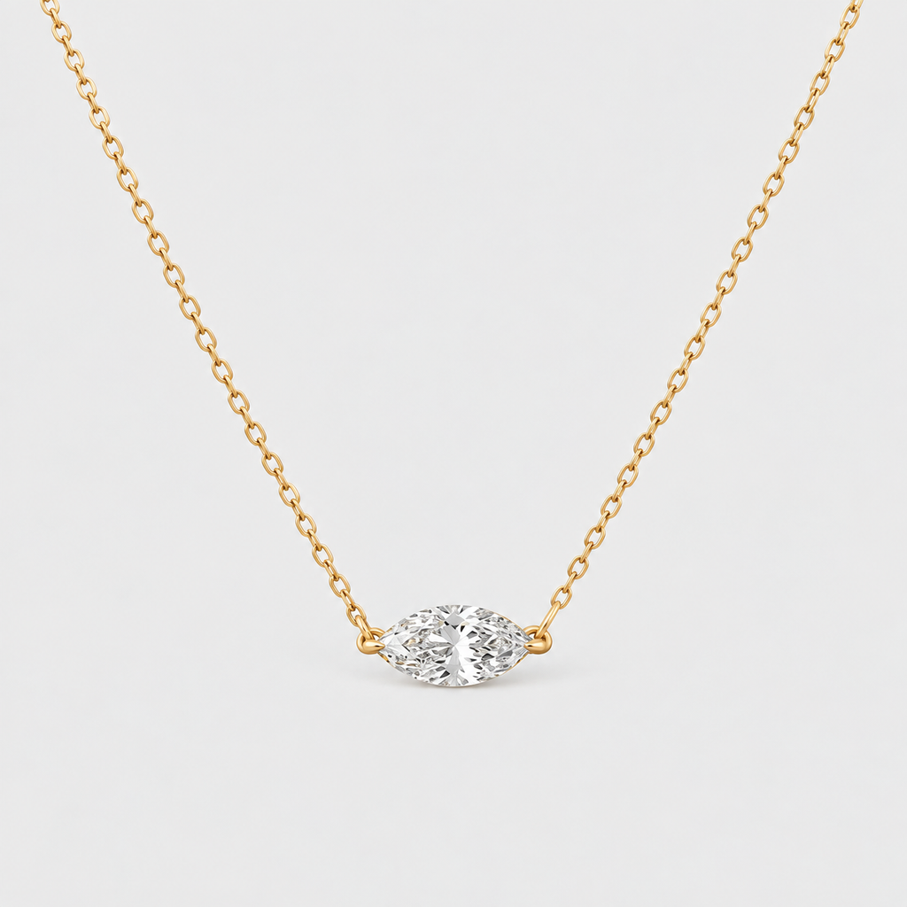 1.25 Ct. Lab Grown Diamond Marquise Solitaire Pendant Necklace (VS-EF)