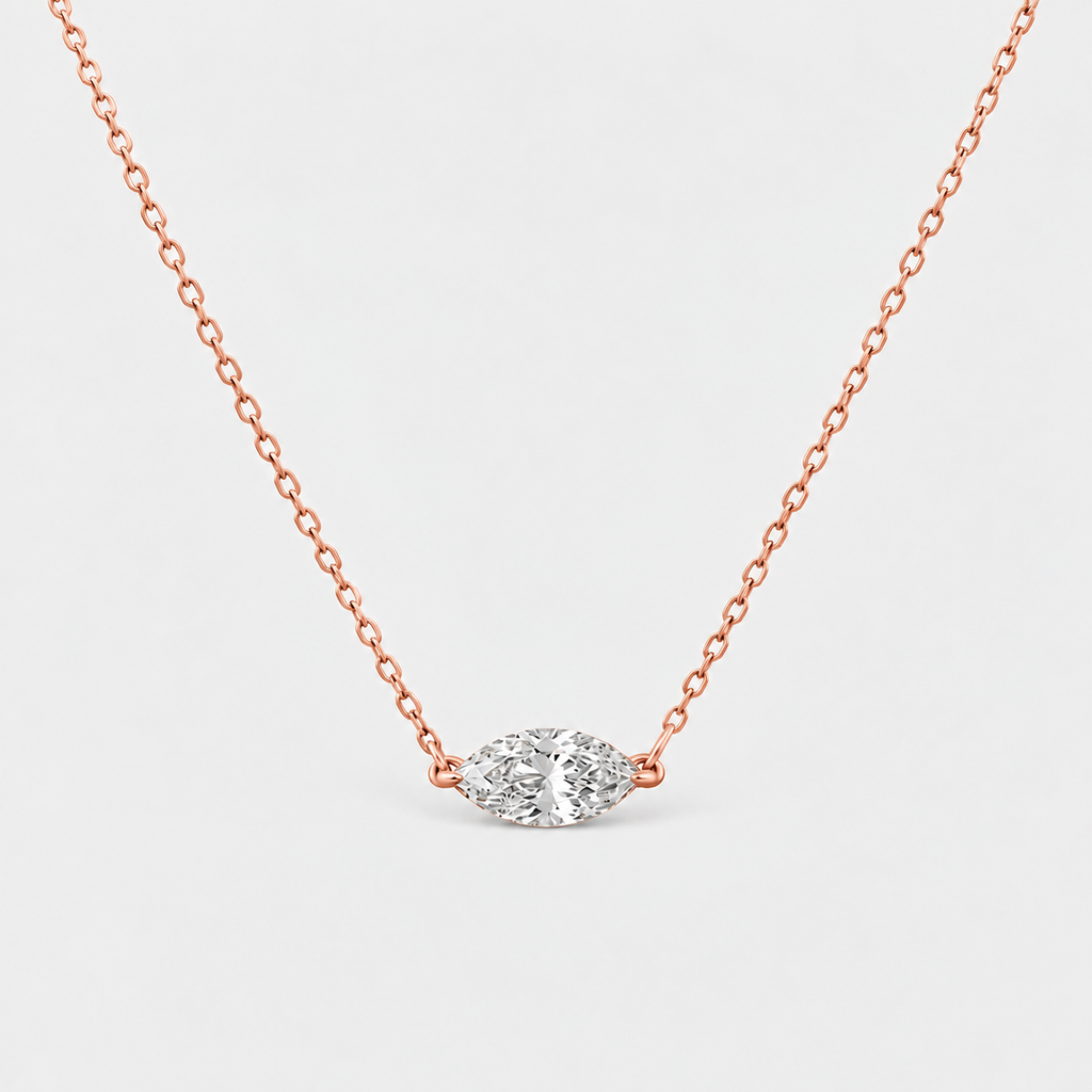 1.25 Ct. Lab Grown Diamond Marquise Solitaire Pendant Necklace (VS-EF)