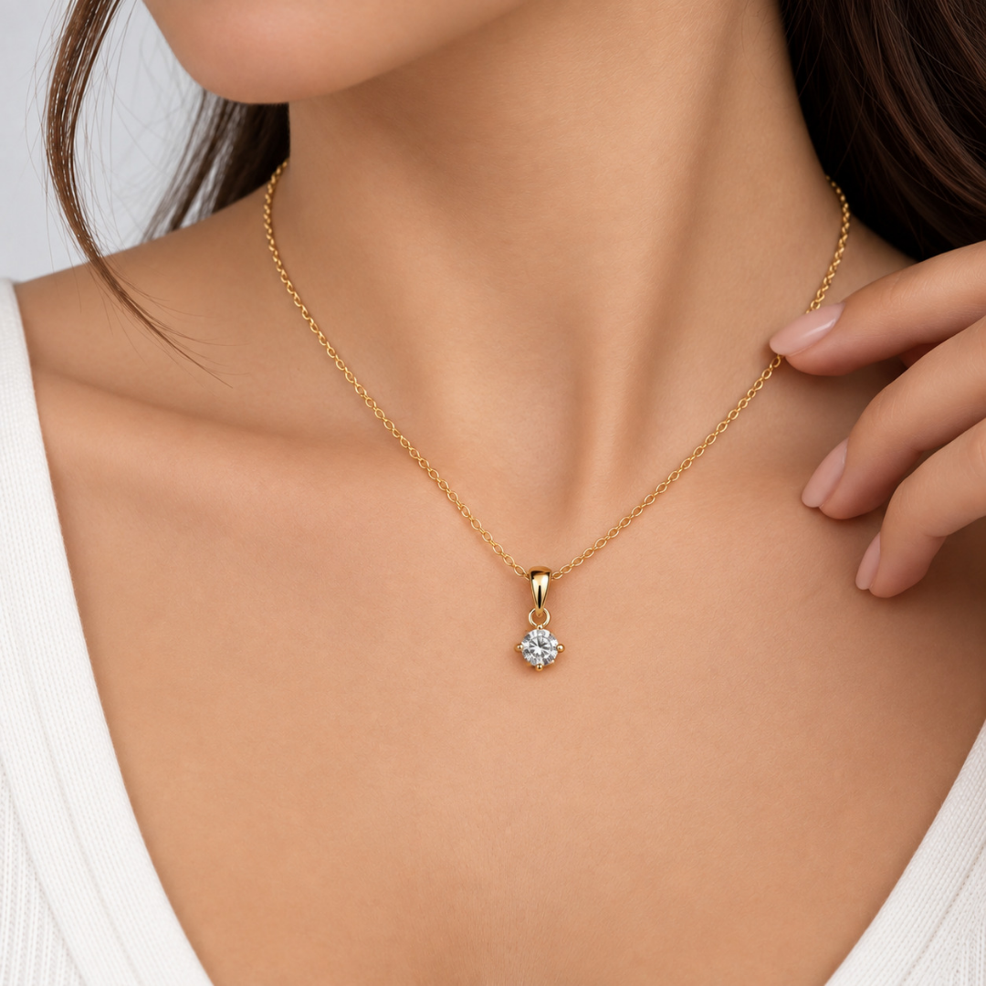 Lab Grown Diamond Solitaire Pendant Necklace 0.50 Ct. (EF/VVS-VS)