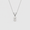 2 Ct. Lab Grown Diamond Oval Cut Solitaire Pendant Necklace (VS-EF)