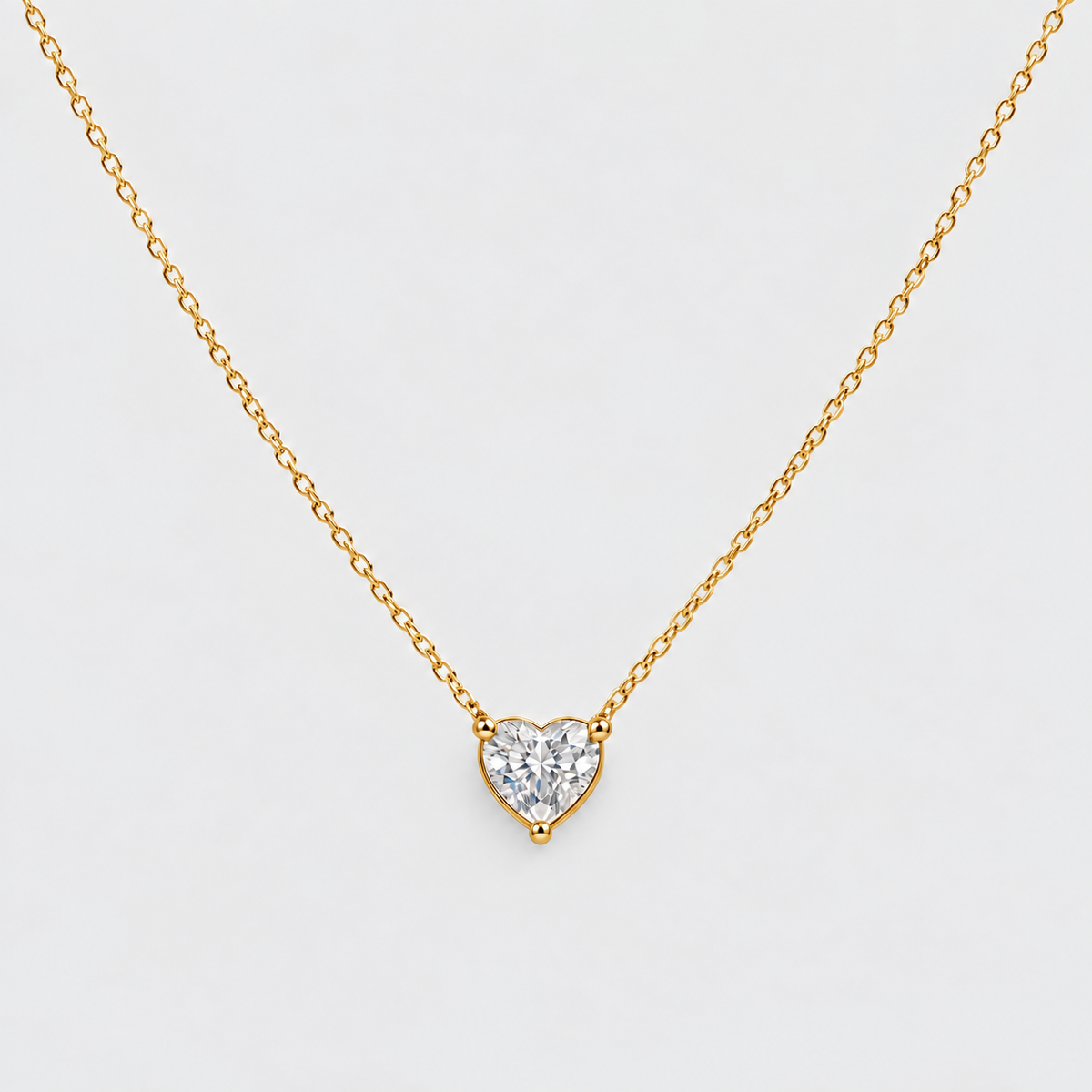 1 Ct. Lab Grown Diamond Heart Cut Solitaire Pendant Necklace (VS-EF)