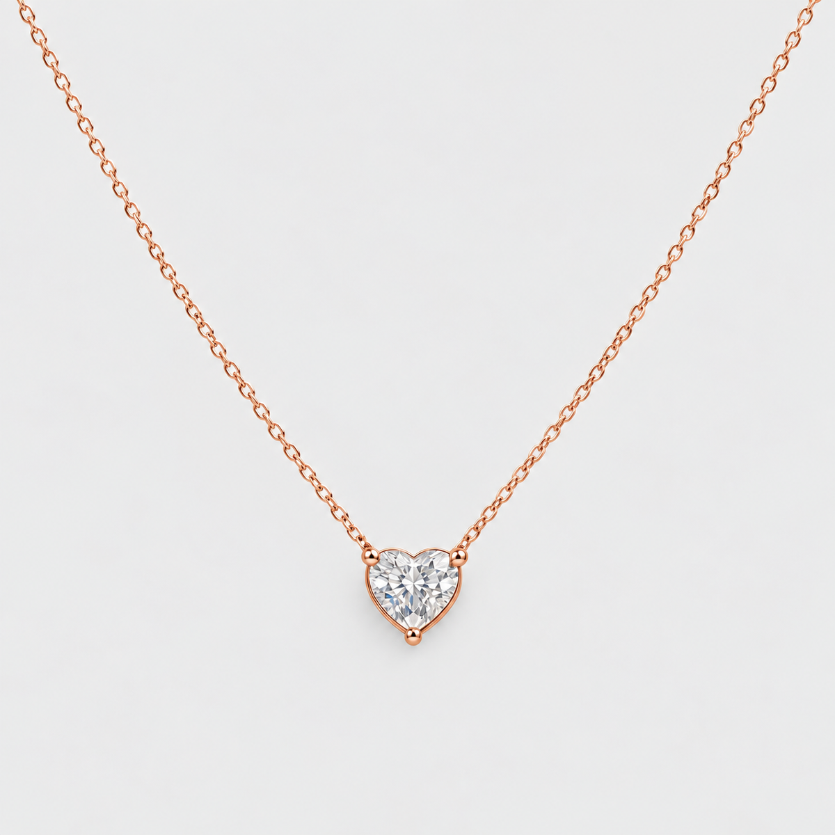 1 Ct. Lab Grown Diamond Heart Cut Solitaire Pendant Necklace (VS-EF)