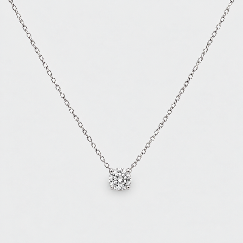 1 Ct. Lab Grown Diamond Round Cut Solitaire Pendant Necklace (VS-EF)