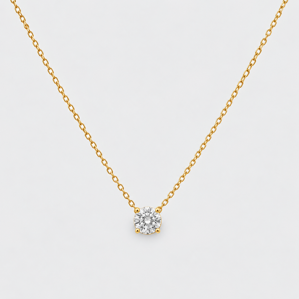 1 Ct. Lab Grown Diamond Round Cut Solitaire Pendant Necklace (VS-EF)