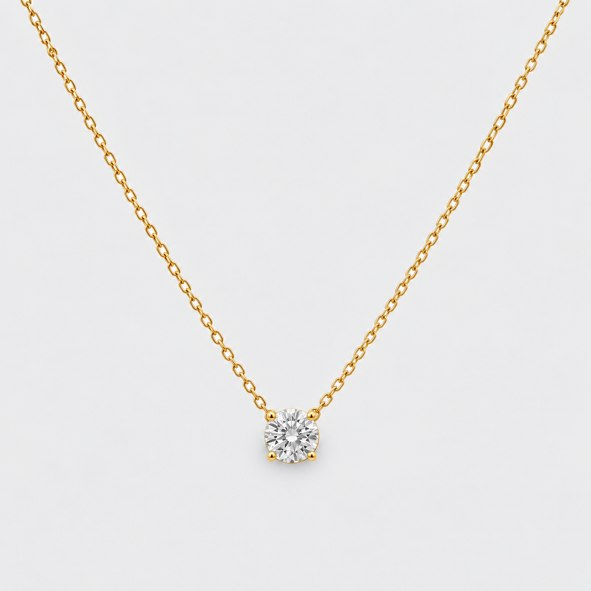 1 Ct. Lab Grown Diamond Round Cut Solitaire Pendant Necklace (VS-EF)