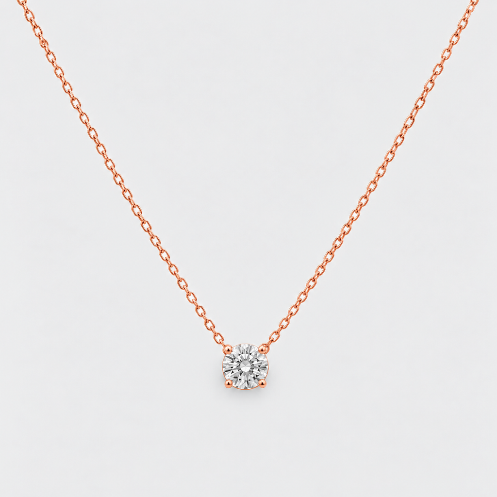1 Ct. Lab Grown Diamond Round Cut Solitaire Pendant Necklace (VS-EF)